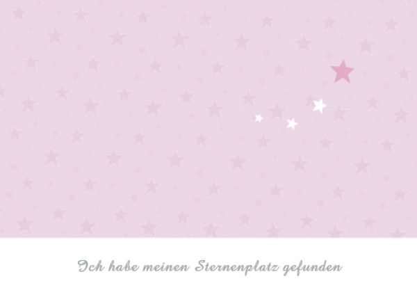 Trauerkarte Kind Sternenplatz rosa von Wolkenplatz