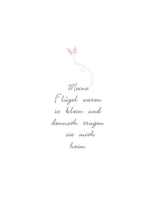 Trauerkarte Kind Schmetterling rosa von Wolkenplatz