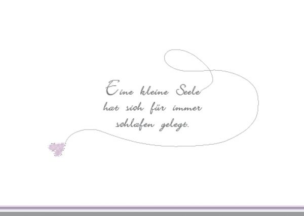 Trauerkarte Kind Kleine Seele rosa von Wolkenplatz