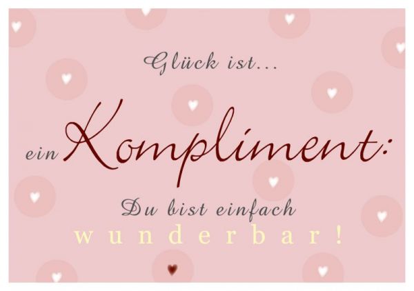 Postkarte Kompliment, Glückskarte, Postkarte von Glück ist...