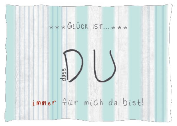 Postkarte Du, Glückskarte, Postkarte von Glück ist...