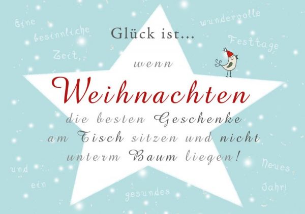 Postkarte Weihnachten, Glückskarte, Postkarte von Glück ist...