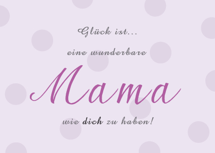 Postkarte Mama Glück ist Wolkenplatz